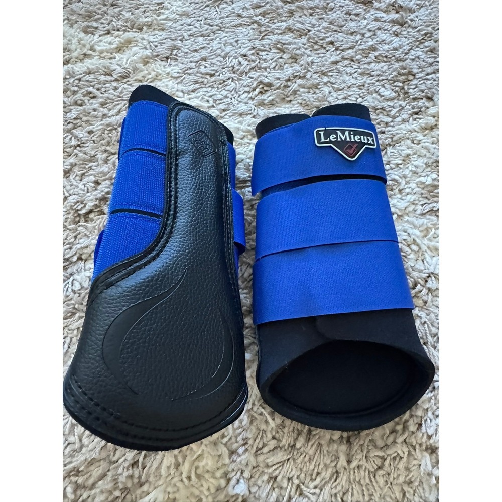 LeMieux Brushing Boots Benetton Blue Horse Leg Protection Size Large 2 Pack